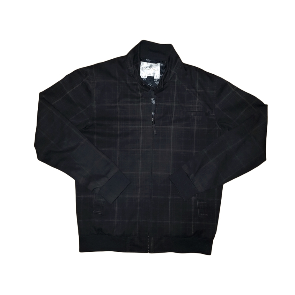 Volcom Stone Dark Brown Plaid Zip Up Jacket Size XL